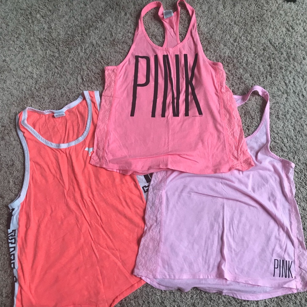 Three Vitoria secret racer back tanks